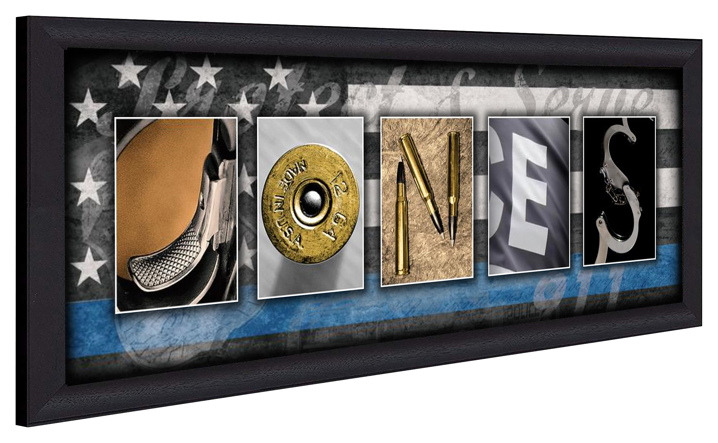 Law Enforcement Officer Block Letter Personalized Framed Canvas Artwork ...